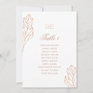 Gold elegant botanical wedding seating chart invitation