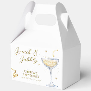 Gold Elegant Brunch Bubbly Champagne Baby Shower Favour Box