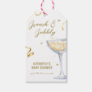 Gold Elegant Brunch Bubbly Champagne Baby Shower  Gift Tags