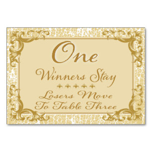 Gold Elegant Bunco Table Card #1