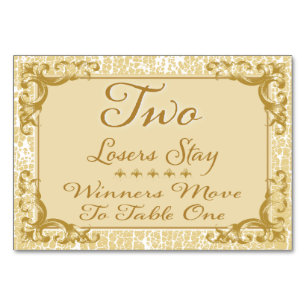 Gold Elegant Bunco Table Card #2