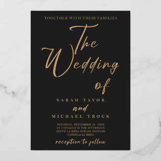 Gold Elegant calligraphy | Black Matte invitation