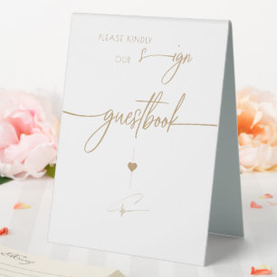 Gold Elegant Calligraphy Guest book