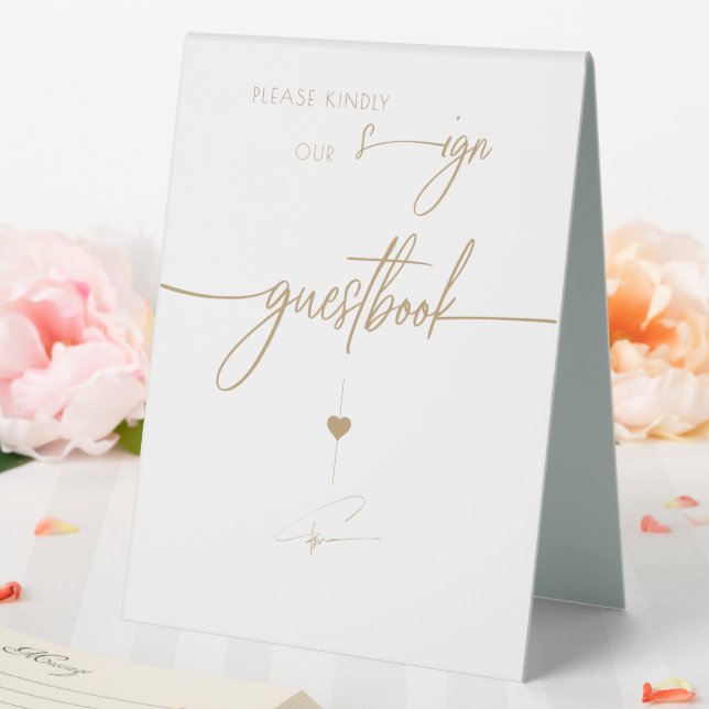 Gold Elegant Calligraphy Guest book (In SItu (Wedding))