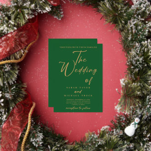 Gold Elegant Calligraphy Invitation Royal Green