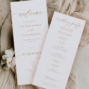 Gold Elegant Calligraphy Wedding Ceremony Program Programme