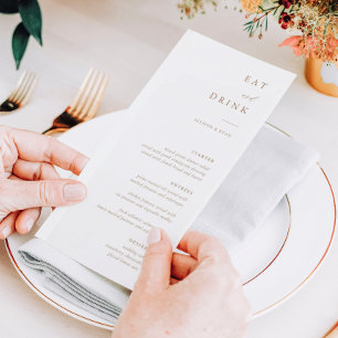 Gold Elegant Calligraphy Wedding Menu