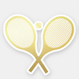 Gold Elegant Chic Classic Tennis Racquets Ball  