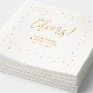 Gold Elegant Classic Personalised Party Foil Napkins