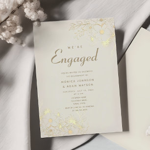Gold Elegant Engagement Party Invitation
