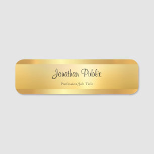 Gold Elegant Hand Script Name Template Modern Tag