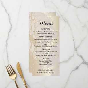 Gold Elegant Luxury Marble Abstract Wedding Menu