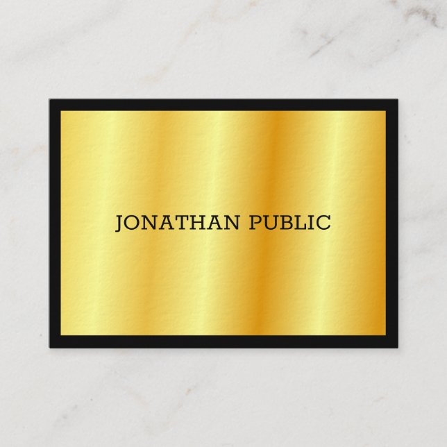 Gold Elegant Luxury Personalised Template Modern Business Card (Front)