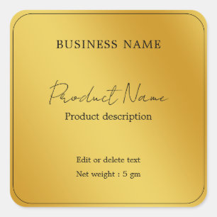Gold Elegant Modern Minimal Square Product Label