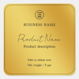 Gold Elegant Modern Minimalis Square Product Label