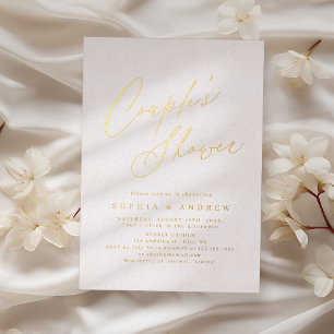 Gold elegant modern script minimal couples shower