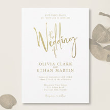 Gold Elegant Modern Simple Wedding Invitation