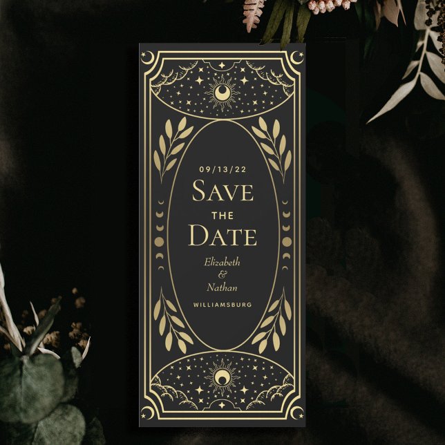 Gold Elegant Mystical Tarot Card Save the Date (Creator Uploaded)