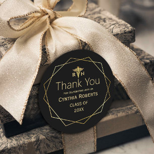 Gold Elegant Ornate Romantic Medical Graduation Classic Round Sticker