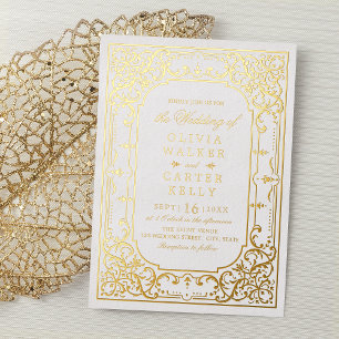 Gold elegant ornate romantic vintage wedding