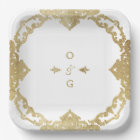 Gold elegant ornate vintage wedding monogram