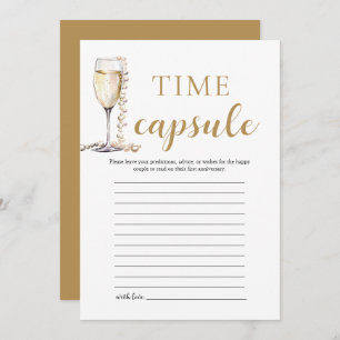 Gold Elegant Pearls and Prosecco Time Capsule Card