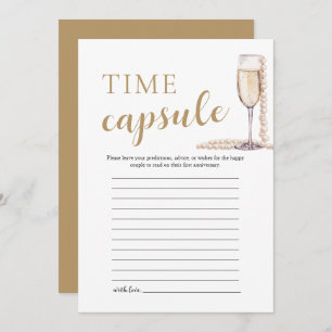 Gold Elegant Pearls and Prosecco Time Capsule Card