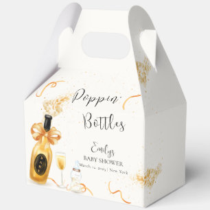 Gold Elegant Poppin Bottles Champagne Baby Shower  Favour Box