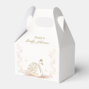 Gold Elegant Princess Swan Butterfly Baby Shower  Favour Box