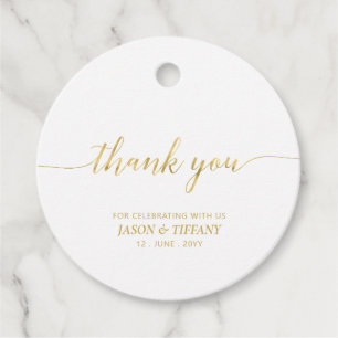 Gold Elegant Script Party Favour Thank you Favour  Favour Tags