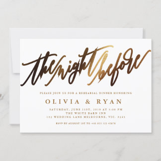 Gold Elegant Script Typography Invitation