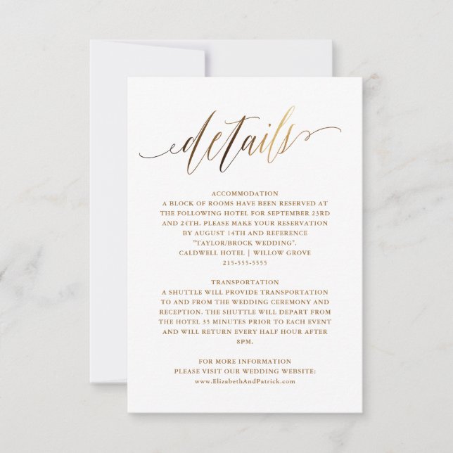 Gold Elegant Script Typography Invitation (Front)