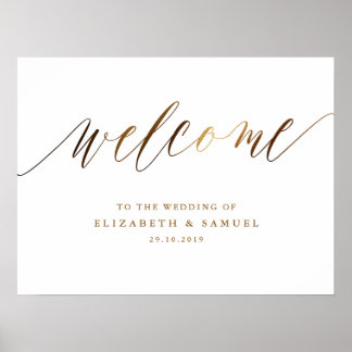 Gold Elegant Script Typography Poster