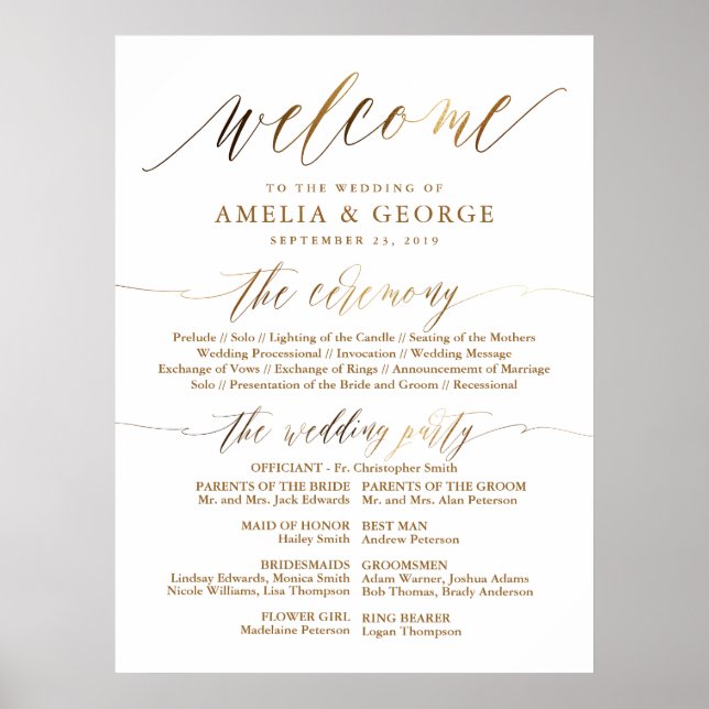Gold Elegant Script Typography Poster (Front)