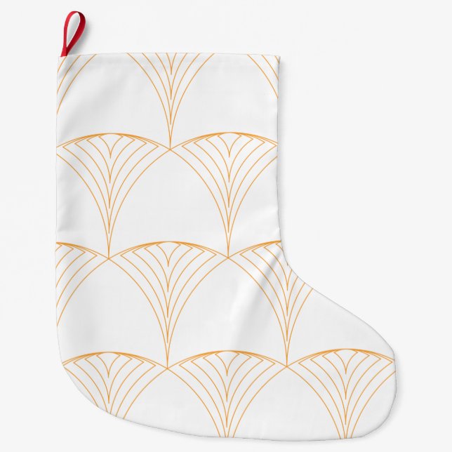Gold, elegant simple luxurious traditional pattern large christmas stocking (Front)