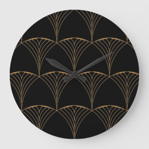 Gold, elegant simple luxurious traditional pattern large clock