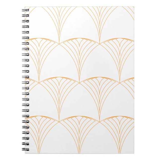 Gold, elegant simple luxurious traditional pattern notebook (Front)