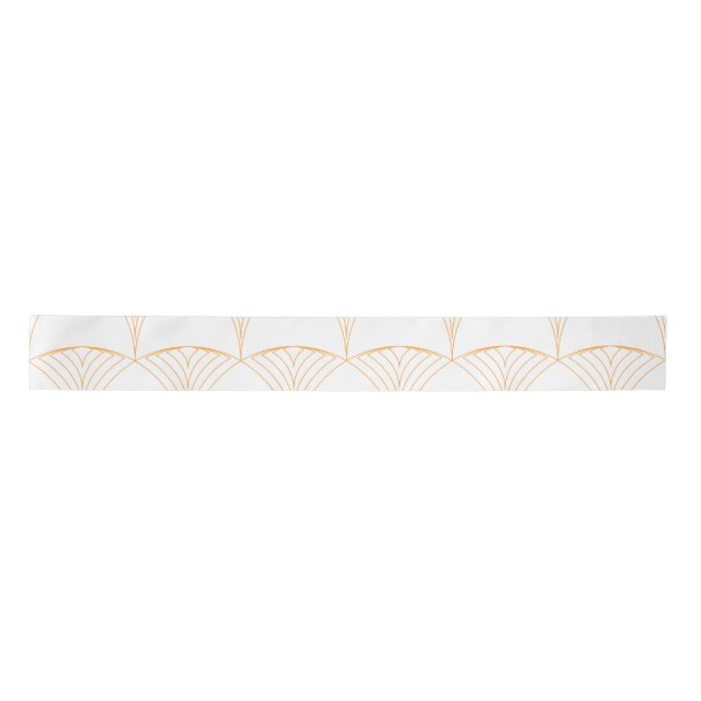 Gold, elegant simple luxurious traditional pattern satin ribbon (Front)