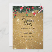Gold Elegant Simple Modern Christmas Party 