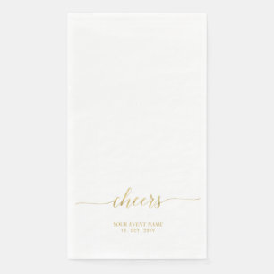 Gold   Elegant Stylish Lettering Cheers Event Napk Napkin