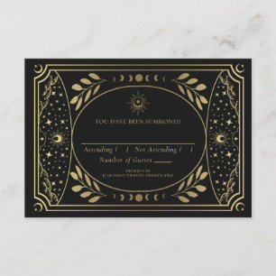 Gold Elegant Tarot Card Wedding RSVP