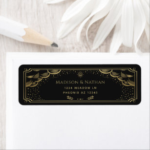 Gold Elegant Tarot Wedding Label
