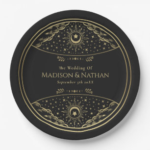 Gold Elegant Tarot Wedding  Paper Plate