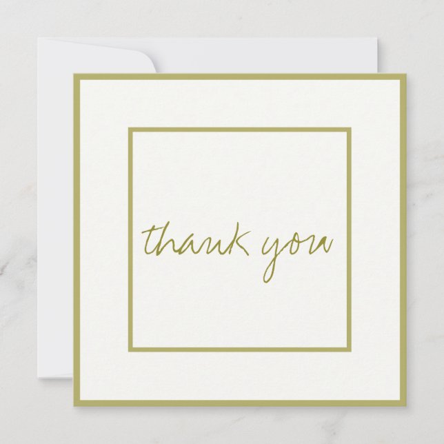 Gold Elegant Thank You Wedding Photo Card (Front)