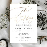 Gold Elegant Traditional Calligraphy Wedding Invitation<br><div class="desc">Gold Elegant Traditional Calligraphy Wedding Invitation. Fancy beautiful calligraphy. The Wedding in Faux Foil gold lettering.</div>