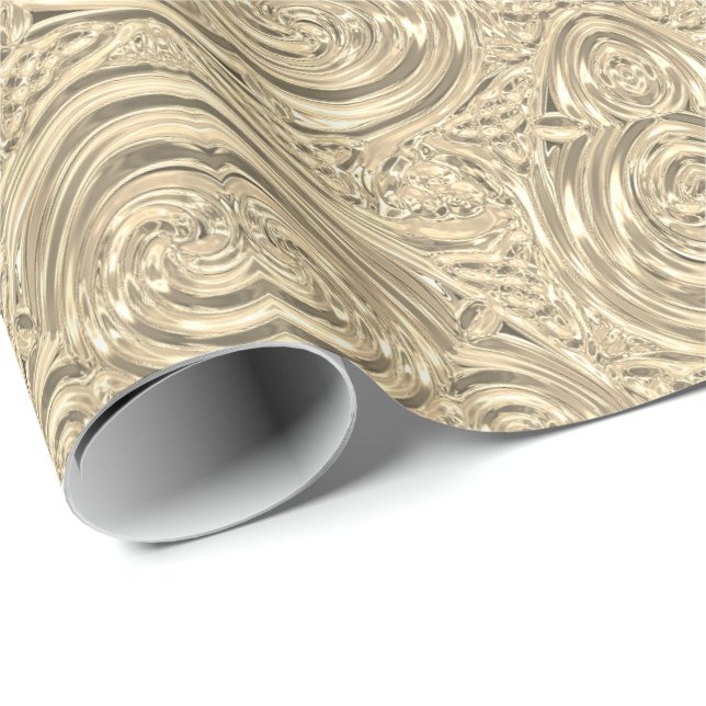 Gold elegant victorian nouveau wrapping paper (Roll Corner)