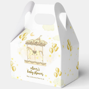 Gold Elegant Vintage Magical Carousel Baby Shower Favour Box
