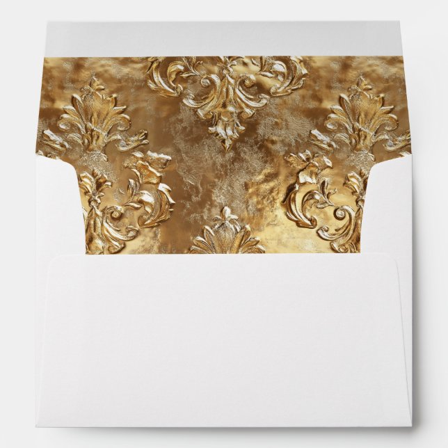 Gold Elegant Wedding Envelope (Back (Bottom))