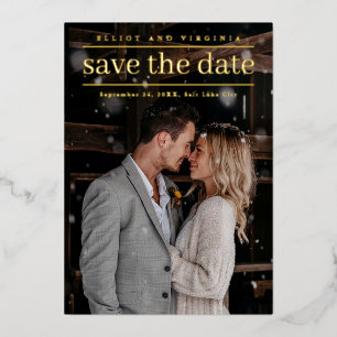 Gold Elegant Wedding Modern Photo Save the Date