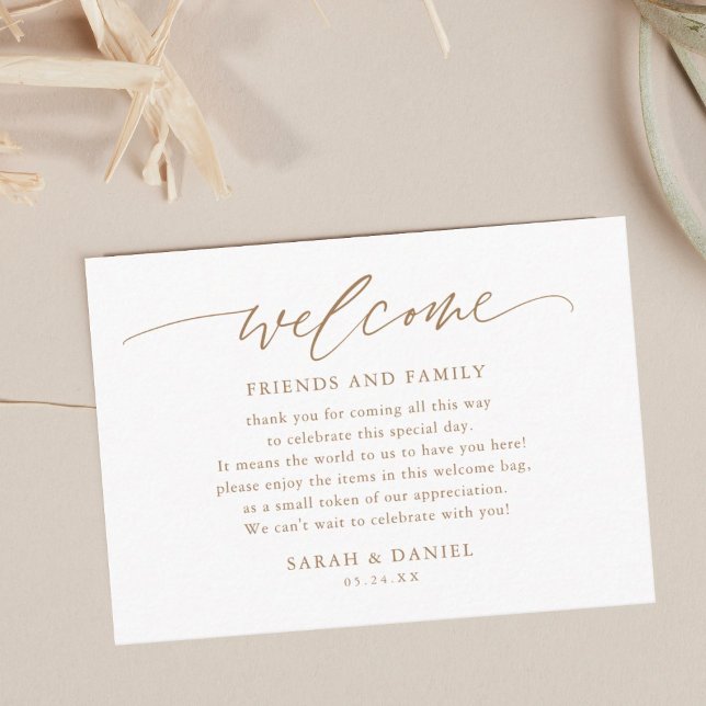 Gold Elegant Wedding Welcome Gift Bag Place Cards (Creator Uploaded)